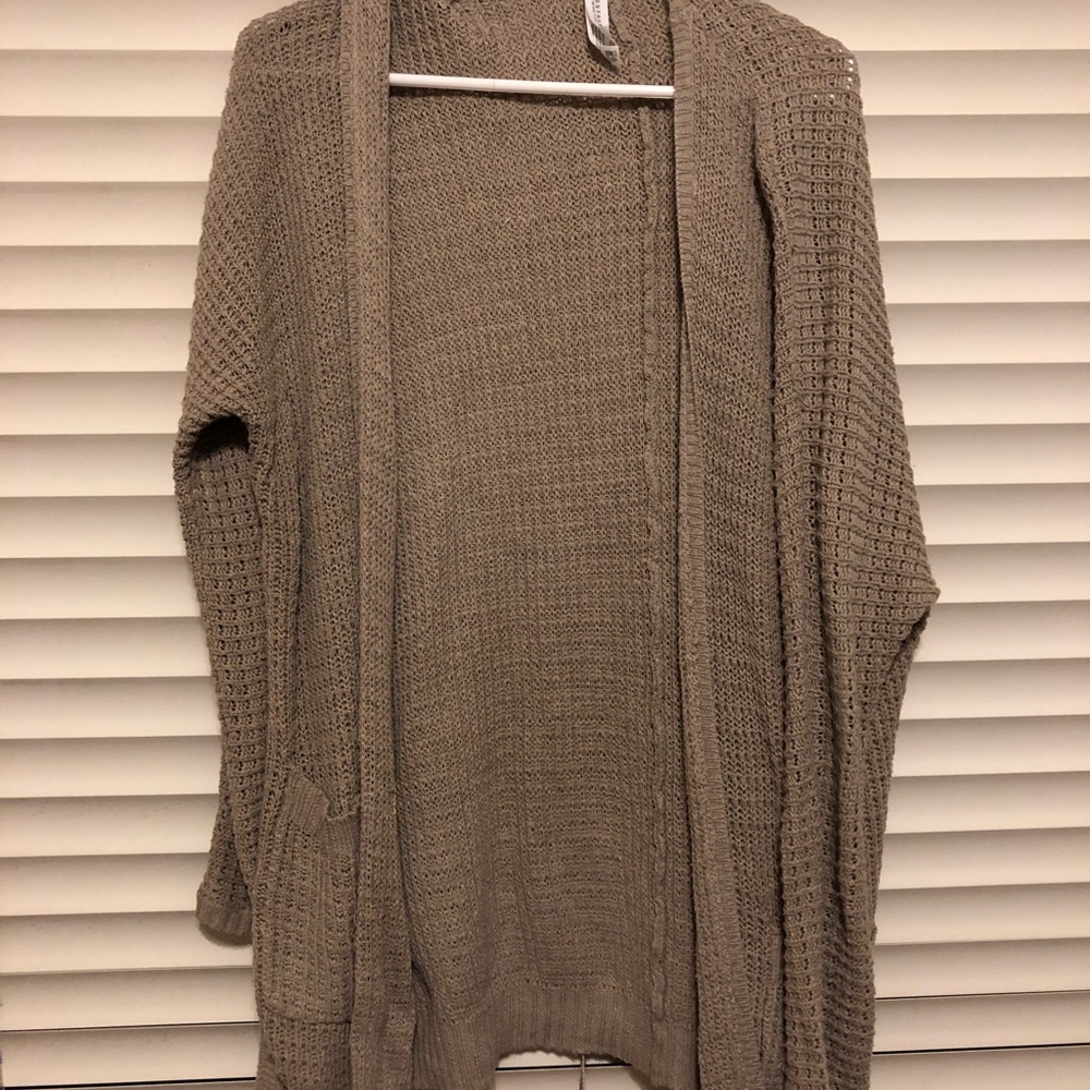 tan cardigan
